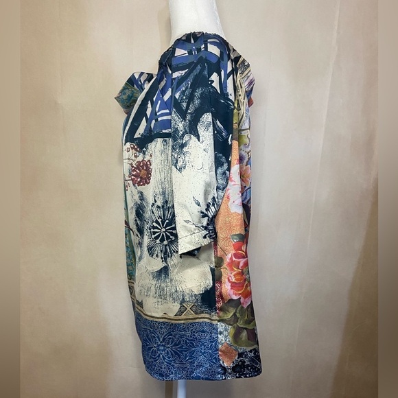 Chico's women's 2 (Large) botanical feminine off the shoulder top 3/4 sleeve EUC - Picture 8 of 10